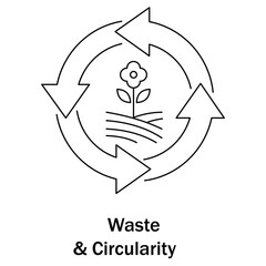 Waste & Circularity Icon. Vector Design