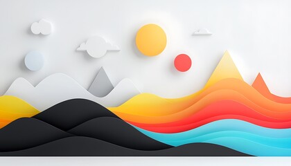 3D Paper Landscape Scene