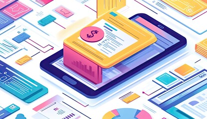 Digital financial management system.  Interactive financial tools.  Mobile banking app.  Data visualization.  Financial reports.  Online transactions