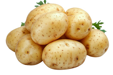 potatoes - fresh yellow potatoes pile isolated