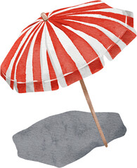 watercolor beach umbrella © Je