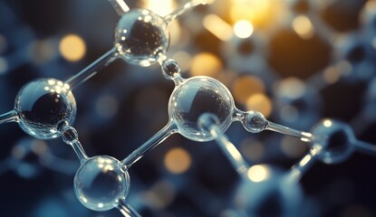 Exploring Molecular Structure Close-up with Glowing Light Spots for Scientific Research