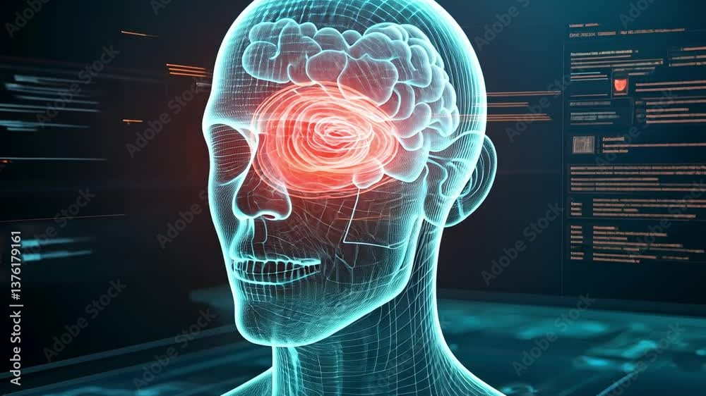 Poster exploring the future of neural implants with advanced ai in 4k animation