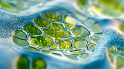 Highly Detailed Plant Cell Structures Under a Microscope