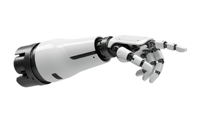 Isolated Robotic Arm Pointing, Futuristic Design