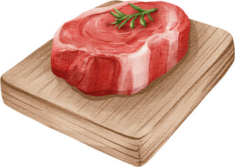 watercolor meat beef