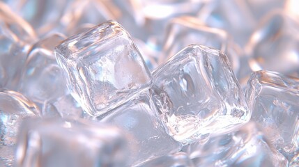 Crystal clear ice cubes illustration background illustration
