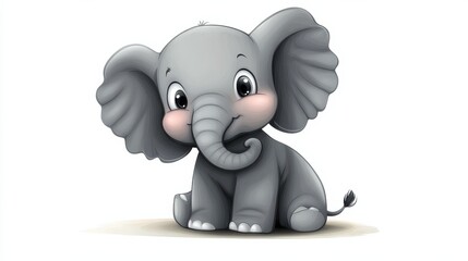 A cute cartoon baby elephant. illustration