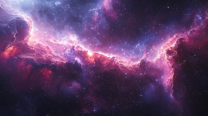 Obraz premium Bright nebula stream glowing in night universe high resolution picture