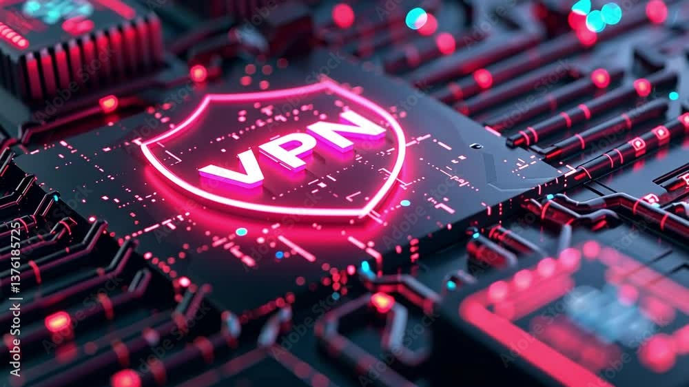 Poster Explore advanced security technology with a virtual private network and encryption methods