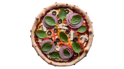 Fototapeta premium A vegetarian pizza isolated on a white background
