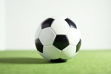 Fototapeta premium New, pristine white football against white backdrop, oval, training, white