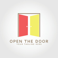 opened door icon logo symbol vector design illustration.