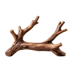 Fototapeta premium A beautifully textured piece of driftwood, showcasing natural wood patterns and forms. transparent background.