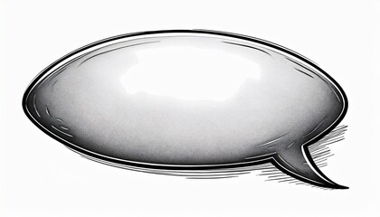 Hand-drawn cartoon doodle speech bubble. Blank comic chat balloon with outline. Isolated on white background. Generated image