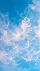 Obraz premium Serene Cloud Dance Above a Vibrant Sky