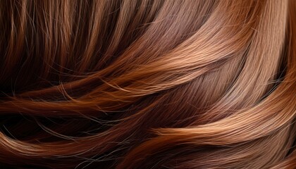 Naklejka premium Long brown hair of a woman close up