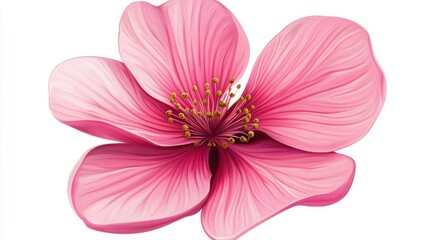 Fototapeta premium pink flower isolated on white illustration