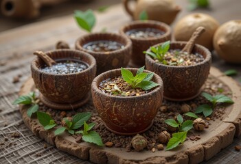 A photo of herbal tea in earthen cups known as "kulhad"