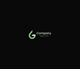 Letter G Drop Logo Design with Black Background. 