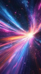 Obraz premium Colorful Cosmic Explosion Creating Radiant Light in Deep Space Environment