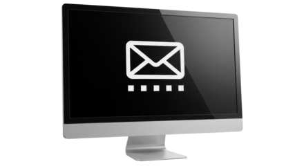 Isolated monitor with email symbol