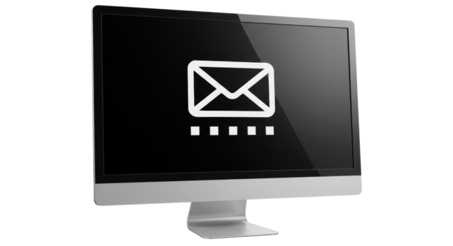 Isolated monitor with email symbol