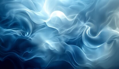 Obraz premium Abstract Flowing Smoke Texture Background in Blue and White Tones
