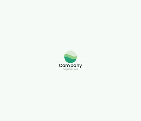 Letter O Green Circle Waves Logo: Natural and Calming Design for Eco Friendly Brands