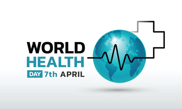 World Health Day observed on 7th April. World health day, health awareness concept. Flat vector illustration with sky blue tone.