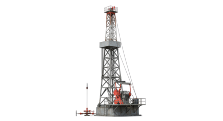 Isolated Oil Rig Drilling Platform