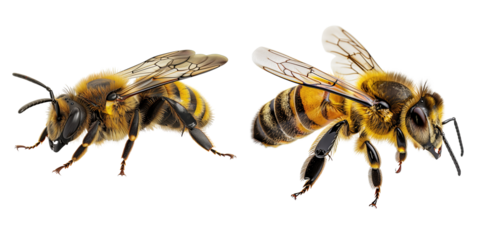 Bees pollinating flowers nature macro photography outdoor close-up