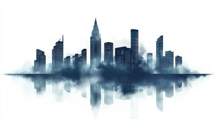 Naklejka premium hi-tech city silhouette at white background. illustration