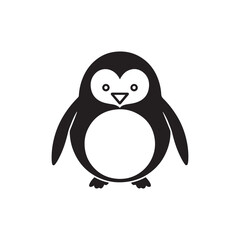 black penguins silhouette vector