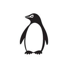 black penguins silhouette vector
