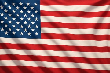 Fototapeta premium The flag of the united states of america, with its thirteen stripes and fifty stars, waves proudly in the wind, symbolizing the nation's enduring values of freedom, democracy, and unity