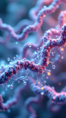 Fototapeta premium GLP-1 receptor structure visualized with high resolution, featuring a network of neurons with glowing synapses.