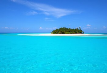Fototapeta premium Isolated tropical island, turquoise water, white sand beach, low isles, Great Barrier Reef, Australia, turquoise water, breathtaking