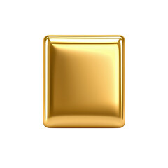 Shiny golden bar isolated on white background for design or illustration needs. transparent background.