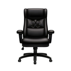 Fototapeta premium Stylish black ergonomic office chair for modern workspace comfort and productivity. transparent background.
