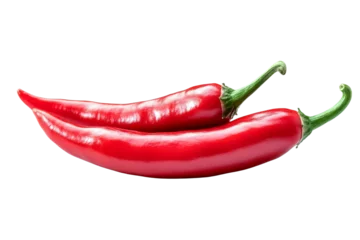 red chili peppers on white background