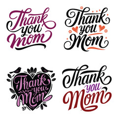 A simple typography design of  I love you, mom vector design.