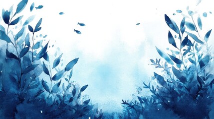 blue. watercolor illustration