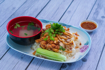 rice steamed with chicken soup