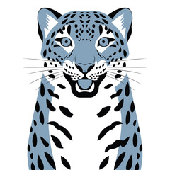 Close-up Illustration of a Majestic Snow Leopard