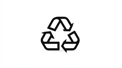 Black outline recycling icon on white background illustration