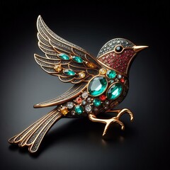 A brooch shaped like a bird