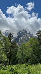 mountains and clouds