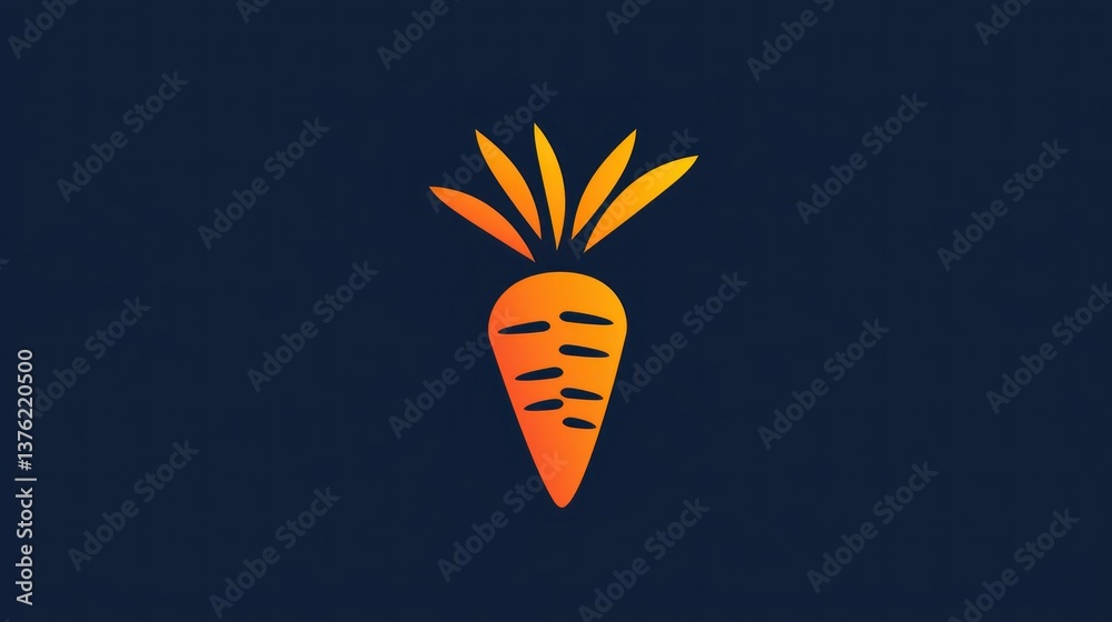 Poster vector carrot icon with outline design