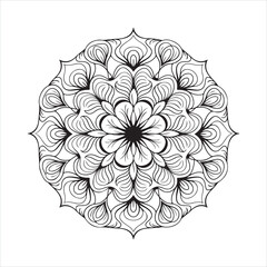 Leaf Mandala black silhouette
